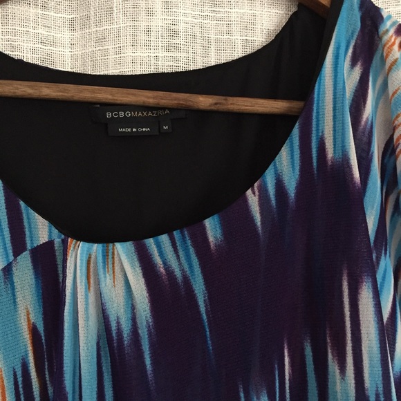 BCBGMaxAzria Flutter Sleeve Asymmetrical Dress - Picture 4 of 5